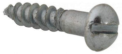 Value Collection - #7, 3/4" Length Under Head, Slotted Drive, Round Head Wood Screw - Zinc Plated Steel, Grade 2 - Apex Tool & Supply