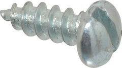 Value Collection - #8, 1/2" Length Under Head, Slotted Drive, Round Head Wood Screw - Zinc Plated Steel, Grade 2 - Apex Tool & Supply