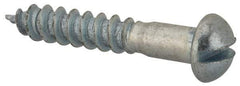 Value Collection - #8, 1" Length Under Head, Slotted Drive, Round Head Wood Screw - Zinc Plated Steel, Grade 2 - Apex Tool & Supply