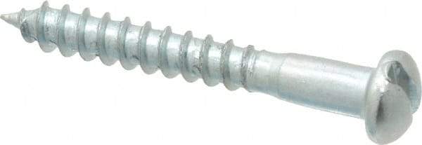 Value Collection - #8, 1-1/4" Length Under Head, Slotted Drive, Round Head Wood Screw - Zinc Plated Steel, Grade 2 - Apex Tool & Supply