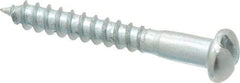 Value Collection - #8, 1-1/4" Length Under Head, Slotted Drive, Round Head Wood Screw - Zinc Plated Steel, Grade 2 - Apex Tool & Supply
