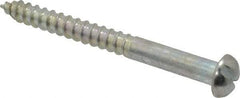 Value Collection - #8, 1-3/4" Length Under Head, Slotted Drive, Round Head Wood Screw - Zinc Plated Steel, Grade 2 - Apex Tool & Supply