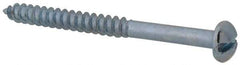 Value Collection - #8, 2" Length Under Head, Slotted Drive, Round Head Wood Screw - Zinc Plated Steel, Grade 2 - Apex Tool & Supply