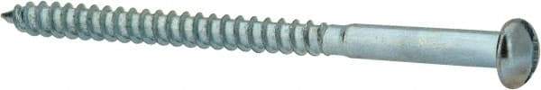 Value Collection - #8, 2-1/2" Length Under Head, Slotted Drive, Round Head Wood Screw - Zinc Plated Steel, Grade 2 - Apex Tool & Supply