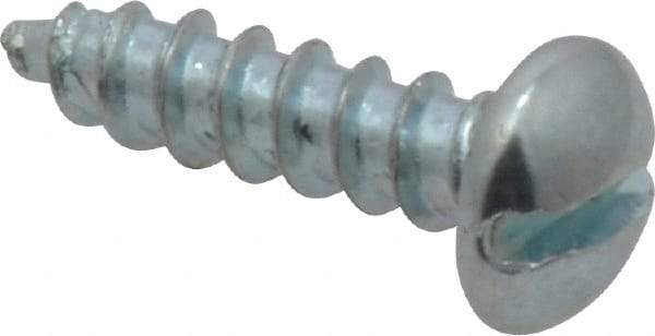 Value Collection - #10, 3/4" Length Under Head, Slotted Drive, Round Head Wood Screw - Zinc Plated Steel, Grade 2 - Apex Tool & Supply