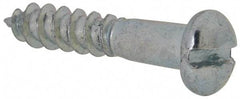 Value Collection - #10, 1" Length Under Head, Slotted Drive, Round Head Wood Screw - Zinc Plated Steel, Grade 2 - Apex Tool & Supply