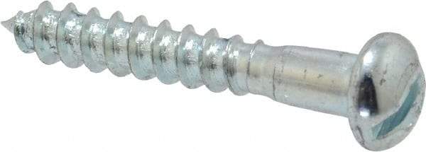 Value Collection - #10, 1-1/4" Length Under Head, Slotted Drive, Round Head Wood Screw - Zinc Plated Steel, Grade 2 - Apex Tool & Supply