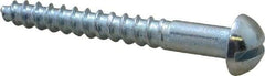 Value Collection - #10, 1-1/2" Length Under Head, Slotted Drive, Round Head Wood Screw - Zinc Plated Steel, Grade 2 - Apex Tool & Supply