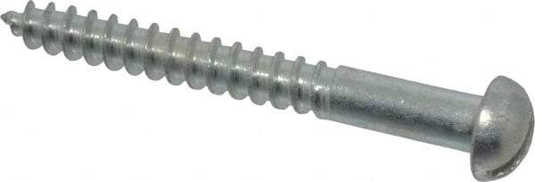 Value Collection - #10, 1-3/4" Length Under Head, Slotted Drive, Round Head Wood Screw - Zinc Plated Steel, Grade 2 - Apex Tool & Supply