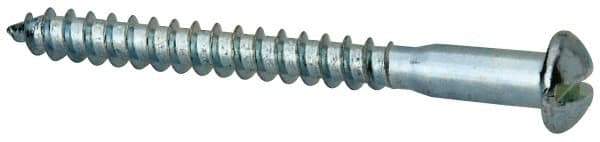 Value Collection - #10, 2" Length Under Head, Slotted Drive, Round Head Wood Screw - Zinc Plated Steel, Grade 2 - Apex Tool & Supply
