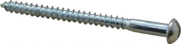 Value Collection - #10, 2-1/2" Length Under Head, Slotted Drive, Round Head Wood Screw - Zinc Plated Steel, Grade 2 - Apex Tool & Supply