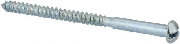 Value Collection - #10, 3" Length Under Head, Slotted Drive, Round Head Wood Screw - Zinc Plated Steel, Grade 2 - Apex Tool & Supply