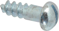 Value Collection - #12, 3/4" Length Under Head, Slotted Drive, Round Head Wood Screw - Zinc Plated Steel, Grade 2 - Apex Tool & Supply