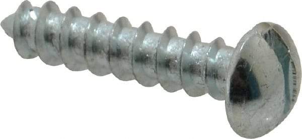 Value Collection - #12, 1" Length Under Head, Slotted Drive, Round Head Wood Screw - Zinc Plated Steel, Grade 2 - Apex Tool & Supply