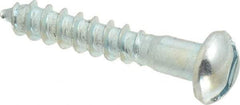 Value Collection - #12, 1-1/4" Length Under Head, Slotted Drive, Round Head Wood Screw - Zinc Plated Steel, Grade 2 - Apex Tool & Supply