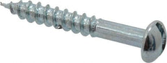 Value Collection - #12, 1-1/2" Length Under Head, Slotted Drive, Round Head Wood Screw - Zinc Plated Steel, Grade 2 - Apex Tool & Supply