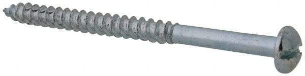 Value Collection - #12, 3" Length Under Head, Slotted Drive, Round Head Wood Screw - Zinc Plated Steel, Grade 2 - Apex Tool & Supply