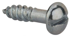 Value Collection - #14, 1" Length Under Head, Slotted Drive, Round Head Wood Screw - Zinc Plated Steel, Grade 2 - Apex Tool & Supply