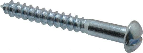 Value Collection - #14, 2" Length Under Head, Slotted Drive, Round Head Wood Screw - Zinc Plated Steel, Grade 2 - Apex Tool & Supply