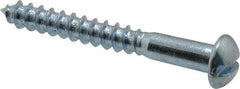 Value Collection - #14, 2" Length Under Head, Slotted Drive, Round Head Wood Screw - Zinc Plated Steel, Grade 2 - Apex Tool & Supply