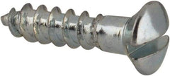 Value Collection - #4, 1/2" Length Under Head, Slotted Drive, Oval Head Wood Screw - ASME B18.6.1, Zinc Plated Steel, Grade 2 - Apex Tool & Supply