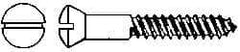 Value Collection - #8, 1-1/4" Length Under Head, Slotted Drive, Oval Head Wood Screw - Stainless Steel, Grade 18-8 - Apex Tool & Supply