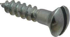Value Collection - #6, 5/8" Length Under Head, Slotted Drive, Oval Head Wood Screw - ASME B18.6.1, Zinc Plated Steel, Grade 2 - Apex Tool & Supply