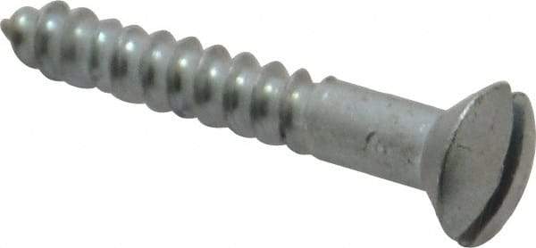 Value Collection - #6, 1" Length Under Head, Slotted Drive, Oval Head Wood Screw - ASME B18.6.1, Zinc Plated Steel, Grade 2 - Apex Tool & Supply