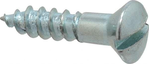 Value Collection - #8, 3/4" Length Under Head, Slotted Drive, Oval Head Wood Screw - ASME B18.6.1, Zinc Plated Steel, Grade 2 - Apex Tool & Supply
