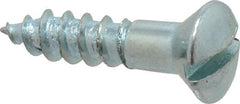 Value Collection - #8, 3/4" Length Under Head, Slotted Drive, Oval Head Wood Screw - ASME B18.6.1, Zinc Plated Steel, Grade 2 - Apex Tool & Supply