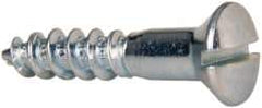 Value Collection - #10, 1" Length Under Head, Slotted Drive, Oval Head Wood Screw - ASME B18.6.1, Zinc Plated Steel, Grade 2 - Apex Tool & Supply