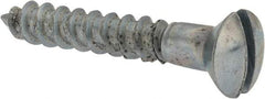 Value Collection - #10, 1-1/4" Length Under Head, Slotted Drive, Oval Head Wood Screw - ASME B18.6.1, Zinc Plated Steel, Grade 2 - Apex Tool & Supply