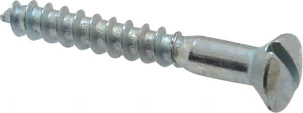 Value Collection - #10, 1-1/2" Length Under Head, Slotted Drive, Oval Head Wood Screw - ASME B18.6.1, Zinc Plated Steel, Grade 2 - Apex Tool & Supply