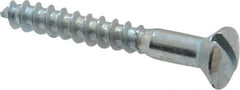 Value Collection - #10, 1-1/2" Length Under Head, Slotted Drive, Oval Head Wood Screw - ASME B18.6.1, Zinc Plated Steel, Grade 2 - Apex Tool & Supply
