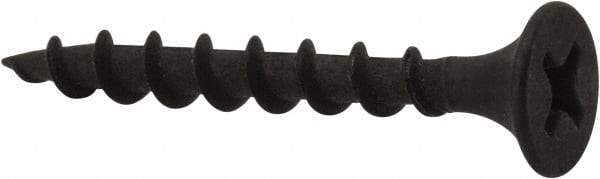 Value Collection - #6, 1-1/4" OAL, Phillips Drive Bugle Head, Steel Drywall Screws - Black Phosphate Finish, Grade 2 - Apex Tool & Supply