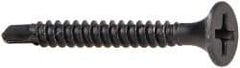 Value Collection - #6, 1-1/4" OAL, Phillips Drive Bugle Head, Steel Drywall Screws - Black Phosphate Finish, Grade 2 - Apex Tool & Supply