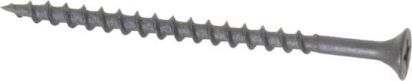 Value Collection - #7, 2-1/2" OAL, Phillips Drive Bugle Head Wood Screw - Black Phosphate Finish Steel, Grade 2 - Apex Tool & Supply