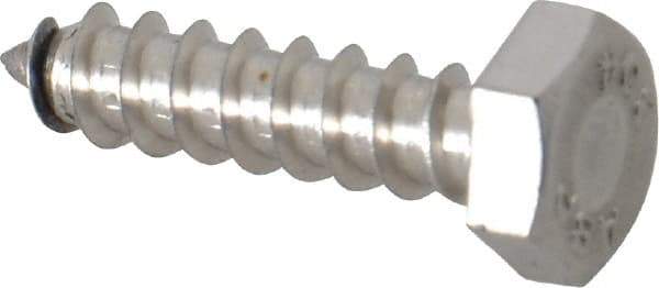 Value Collection - 1/4" Screw, 1" Length Under Head, Stainless Steel, Hex Head Lag Screw - Grade 18-8, Uncoated - Apex Tool & Supply