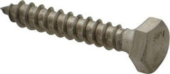 Value Collection - 1/4" Screw, 1-1/2" Length Under Head, Stainless Steel, Hex Head Lag Screw - Grade 18-8, Uncoated - Apex Tool & Supply