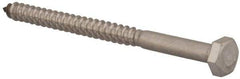 Value Collection - 1/4" Screw, 3-1/2" Length Under Head, Stainless Steel, Hex Head Lag Screw - Grade 18-8, Uncoated - Apex Tool & Supply
