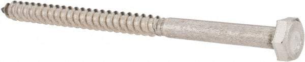 Value Collection - 1/4" Screw, 4" Length Under Head, Stainless Steel, Hex Head Lag Screw - Grade 18-8, Uncoated - Apex Tool & Supply