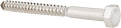 Value Collection - 5/16" Screw, 3-1/2" Length Under Head, Stainless Steel, Hex Head Lag Screw - Grade 18-8, Uncoated - Apex Tool & Supply