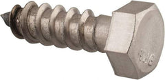 Value Collection - 3/8" Screw, 1-1/4" Length Under Head, Stainless Steel, Hex Head Lag Screw - Grade 18-8, Uncoated - Apex Tool & Supply