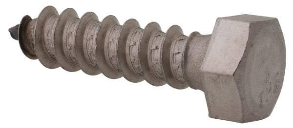 Value Collection - 3/8" Screw, 1-1/2" Length Under Head, Stainless Steel, Hex Head Lag Screw - Grade 18-8, Uncoated - Apex Tool & Supply