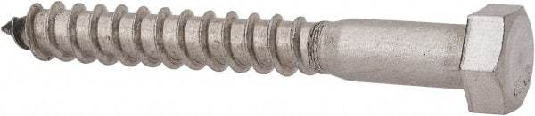 Value Collection - 3/8" Screw, 3" Length Under Head, Stainless Steel, Hex Head Lag Screw - Grade 18-8, Uncoated - Apex Tool & Supply