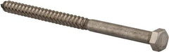 Value Collection - 3/8" Screw, 6" Length Under Head, Stainless Steel, Hex Head Lag Screw - Grade 18-8, Uncoated - Apex Tool & Supply