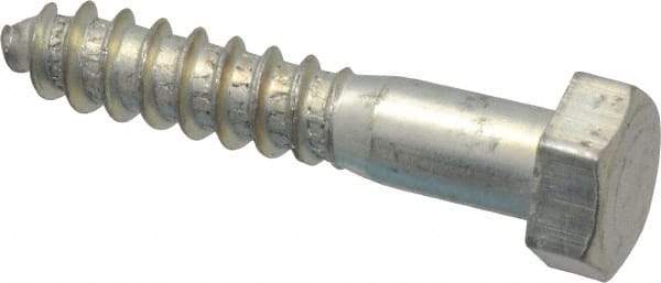 Value Collection - 5/16" Screw, 1-3/4" Length Under Head, Steel, Hex Head Lag Screw - Zinc Plated, Grade 2 - Apex Tool & Supply
