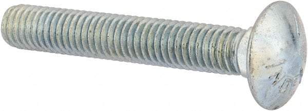Value Collection - 3/8-16 UNC 2-1/2" Length Under Head, Standard Square Neck, Carriage Bolt - Grade 5 Steel, Zinc-Plated Clear Chromate Finish - Apex Tool & Supply