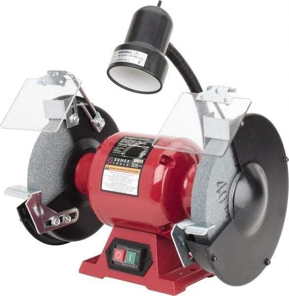 Sunex Tools - 8" Wheel Diam, 3/4 hp Grinder - 5/8" Arbor Hole Diam, 3,450 Max RPM, 115 Volts - Apex Tool & Supply