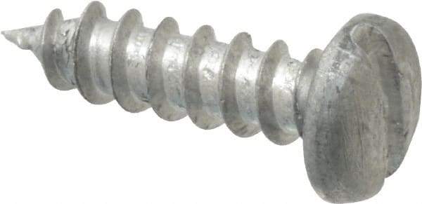 Value Collection - #6 Pan Head Slotted Sheet Metal Screw - Aluminum, 1/2" Length Under Head, ASME B18.6.4 - Apex Tool & Supply